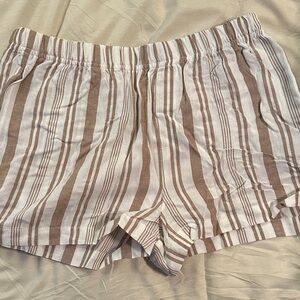 Derek Heart Brown and White Striped Shorts